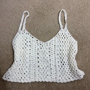 Crochet white tank top